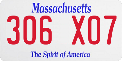 MA license plate 306XO7