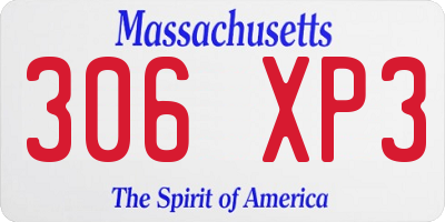 MA license plate 306XP3