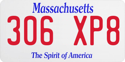 MA license plate 306XP8