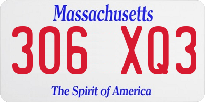 MA license plate 306XQ3