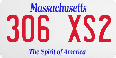 MA license plate 306XS2