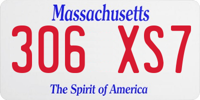 MA license plate 306XS7