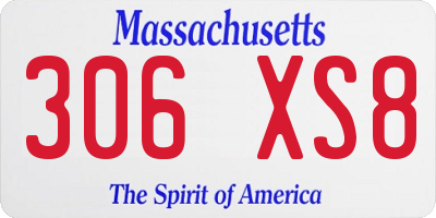 MA license plate 306XS8