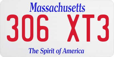 MA license plate 306XT3