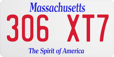 MA license plate 306XT7