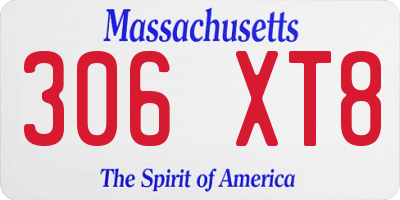 MA license plate 306XT8