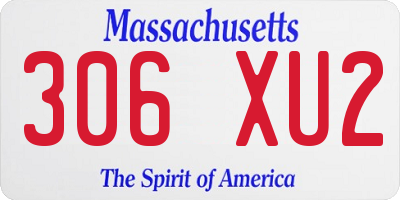MA license plate 306XU2