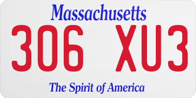 MA license plate 306XU3