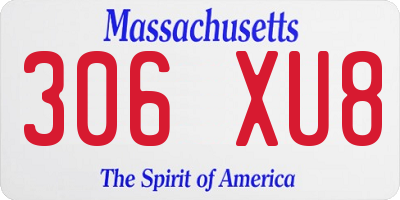 MA license plate 306XU8