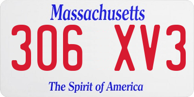 MA license plate 306XV3