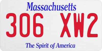 MA license plate 306XW2
