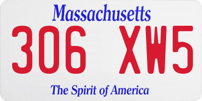 MA license plate 306XW5