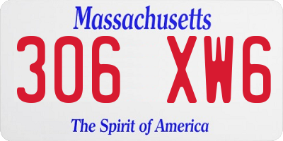 MA license plate 306XW6