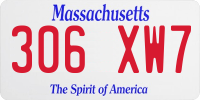 MA license plate 306XW7