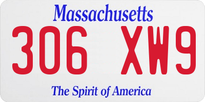 MA license plate 306XW9