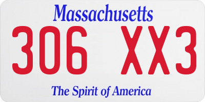 MA license plate 306XX3
