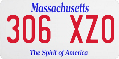 MA license plate 306XZ0