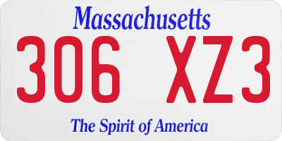 MA license plate 306XZ3