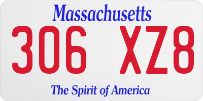 MA license plate 306XZ8