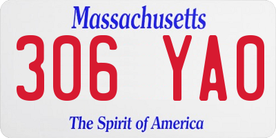 MA license plate 306YA0