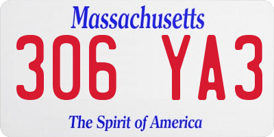 MA license plate 306YA3