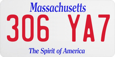 MA license plate 306YA7