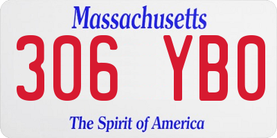 MA license plate 306YB0