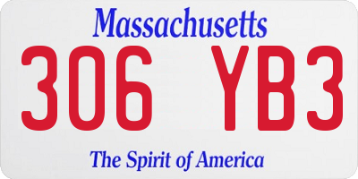 MA license plate 306YB3