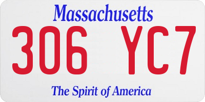 MA license plate 306YC7