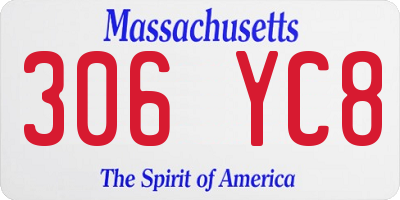 MA license plate 306YC8