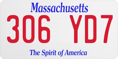 MA license plate 306YD7