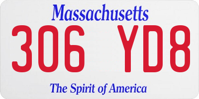 MA license plate 306YD8