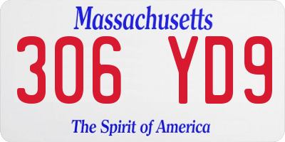 MA license plate 306YD9