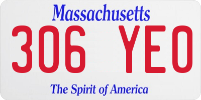 MA license plate 306YE0