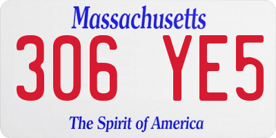 MA license plate 306YE5