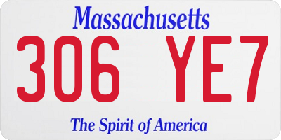 MA license plate 306YE7
