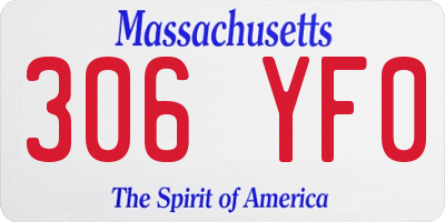 MA license plate 306YF0