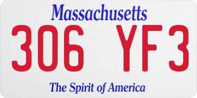 MA license plate 306YF3