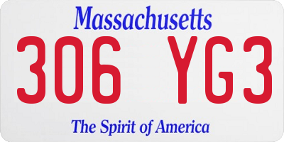 MA license plate 306YG3
