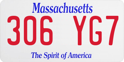 MA license plate 306YG7