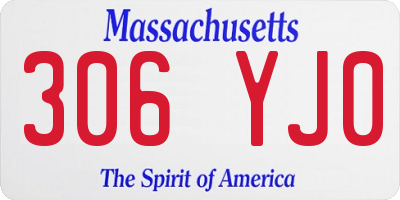 MA license plate 306YJ0