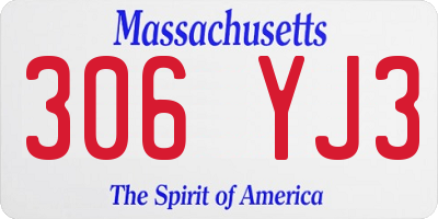 MA license plate 306YJ3