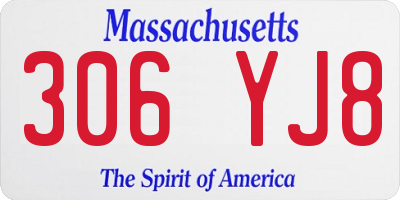MA license plate 306YJ8