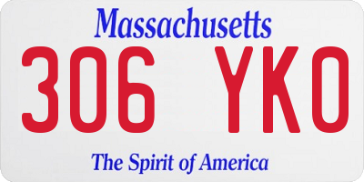 MA license plate 306YK0