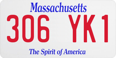 MA license plate 306YK1