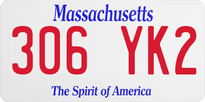 MA license plate 306YK2