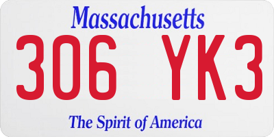 MA license plate 306YK3