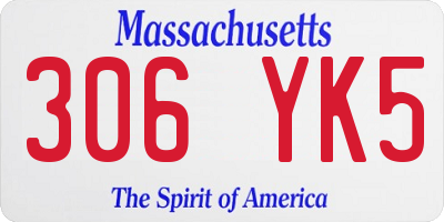 MA license plate 306YK5