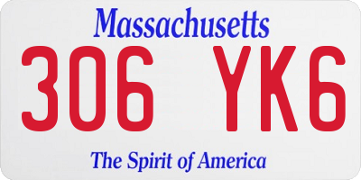 MA license plate 306YK6