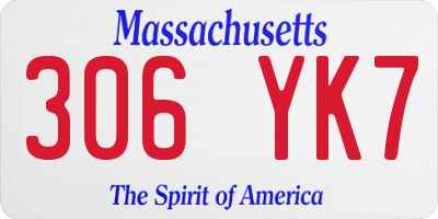 MA license plate 306YK7